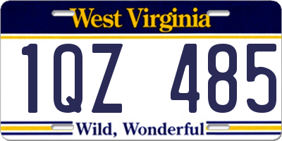 WV license plate 1QZ485