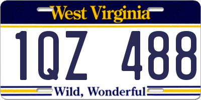 WV license plate 1QZ488
