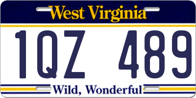 WV license plate 1QZ489
