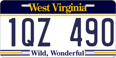 WV license plate 1QZ490