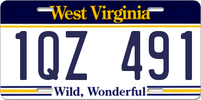 WV license plate 1QZ491