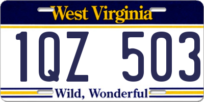 WV license plate 1QZ503