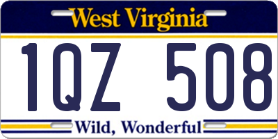WV license plate 1QZ508