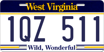 WV license plate 1QZ511