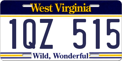 WV license plate 1QZ515
