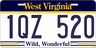 WV license plate 1QZ520
