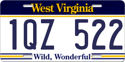 WV license plate 1QZ522