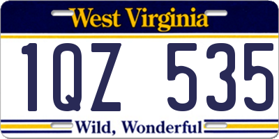 WV license plate 1QZ535