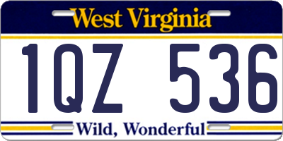 WV license plate 1QZ536