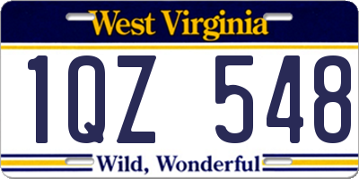 WV license plate 1QZ548