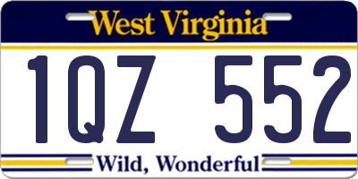 WV license plate 1QZ552