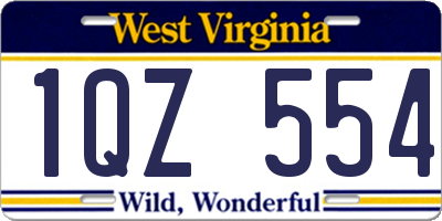 WV license plate 1QZ554