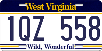 WV license plate 1QZ558