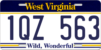 WV license plate 1QZ563