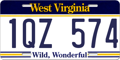 WV license plate 1QZ574