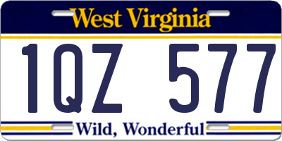WV license plate 1QZ577