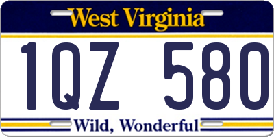 WV license plate 1QZ580