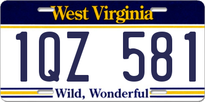 WV license plate 1QZ581