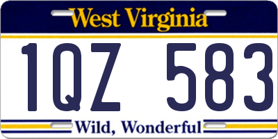 WV license plate 1QZ583