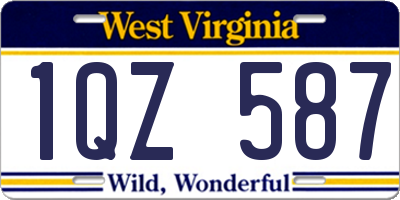 WV license plate 1QZ587