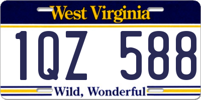 WV license plate 1QZ588