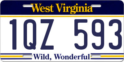 WV license plate 1QZ593