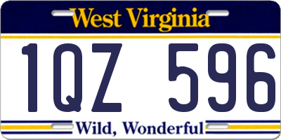 WV license plate 1QZ596