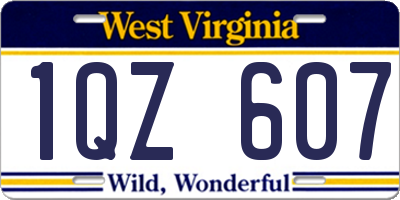 WV license plate 1QZ607