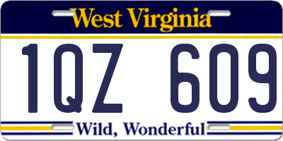 WV license plate 1QZ609
