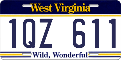 WV license plate 1QZ611