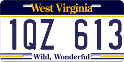 WV license plate 1QZ613