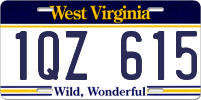 WV license plate 1QZ615