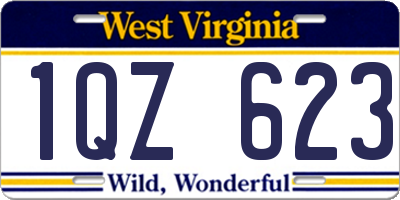 WV license plate 1QZ623
