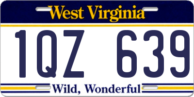 WV license plate 1QZ639