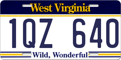 WV license plate 1QZ640