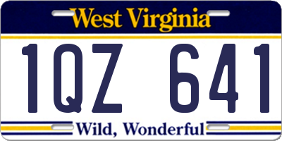 WV license plate 1QZ641