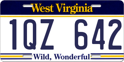 WV license plate 1QZ642