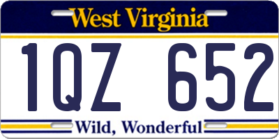 WV license plate 1QZ652
