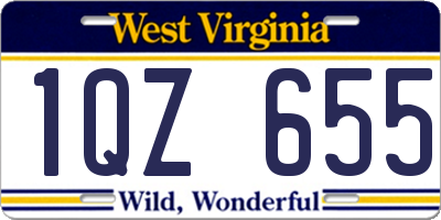 WV license plate 1QZ655