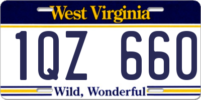 WV license plate 1QZ660