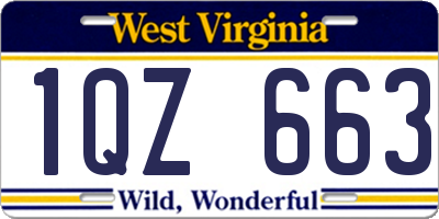 WV license plate 1QZ663