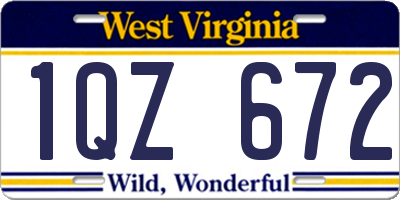 WV license plate 1QZ672