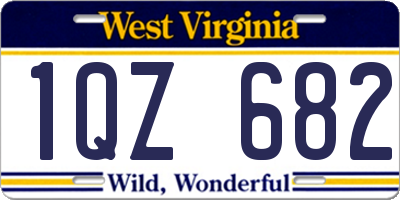WV license plate 1QZ682