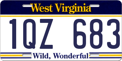 WV license plate 1QZ683