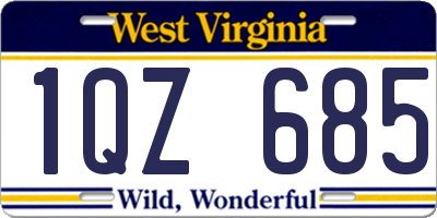 WV license plate 1QZ685