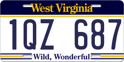 WV license plate 1QZ687
