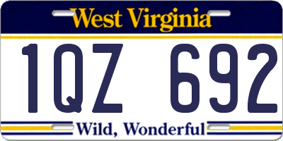 WV license plate 1QZ692