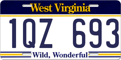 WV license plate 1QZ693