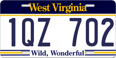 WV license plate 1QZ702