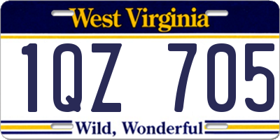 WV license plate 1QZ705